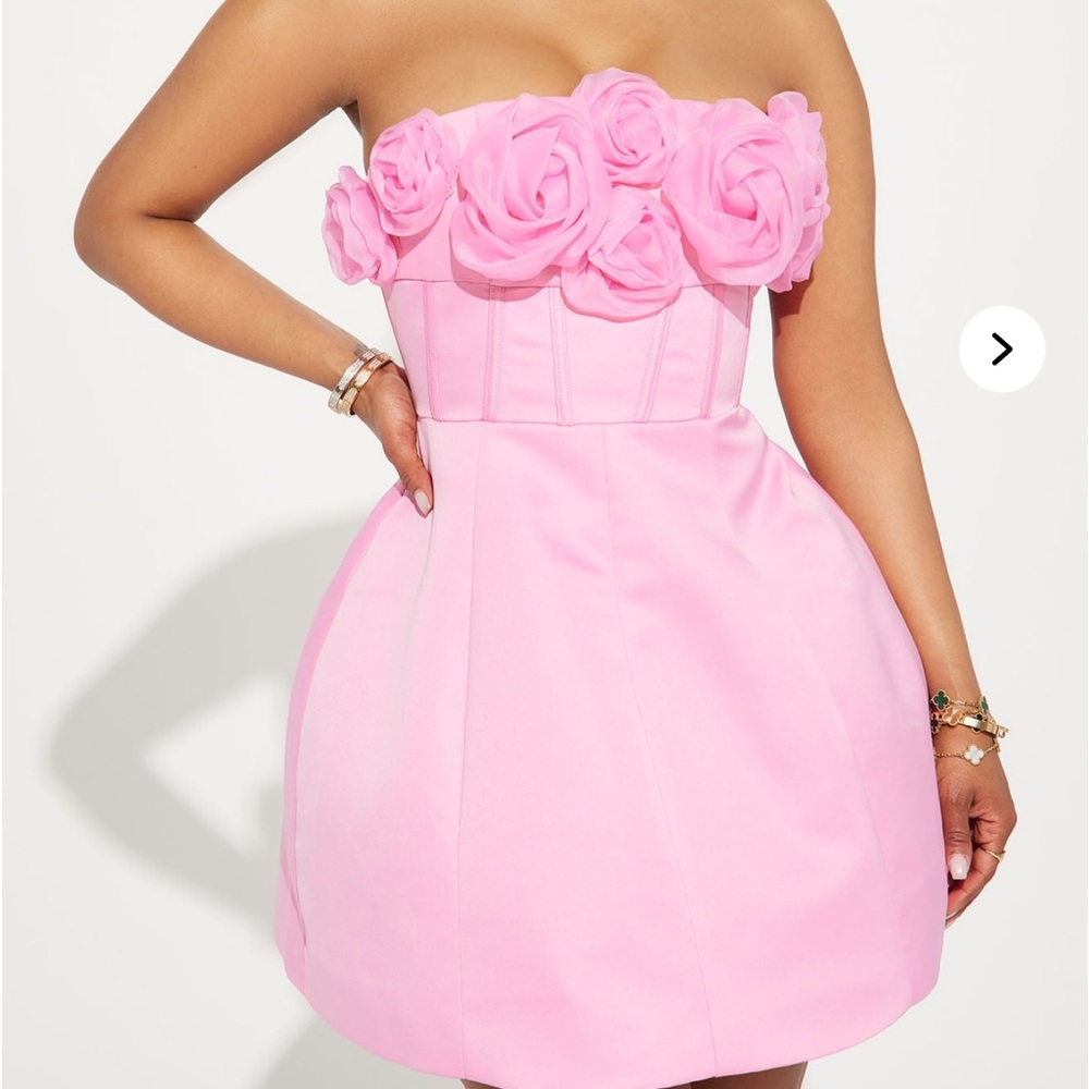Fashion Nova Pink Strapless Mini Dress